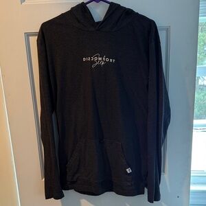 Seek Discomfort charcoal Grey/Black lightweight Hoodie Sweater